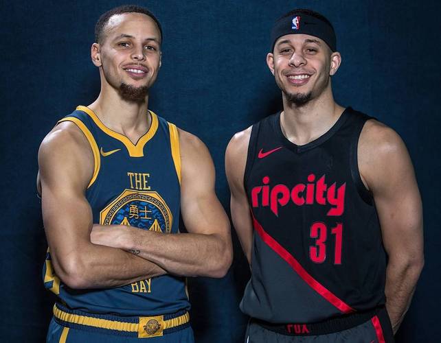 真假美猴王？库里兄弟在训练中互换了各自的球衣🤣